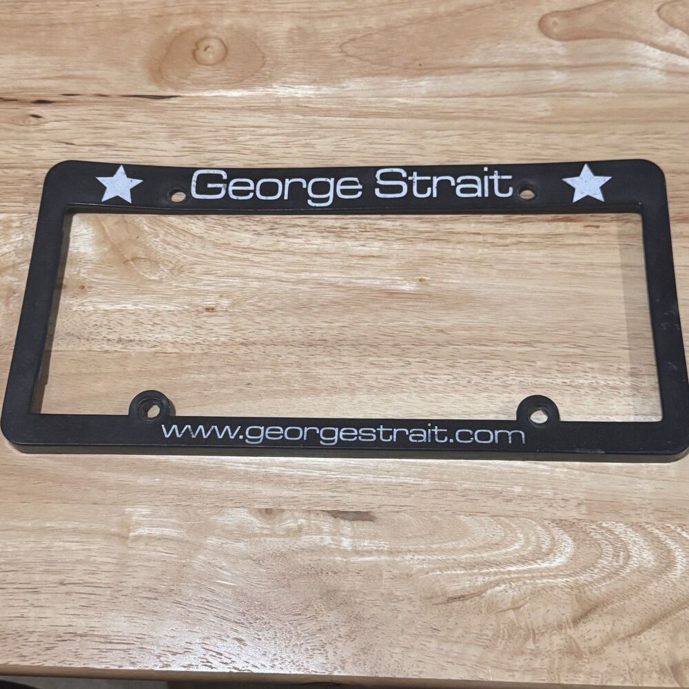 Vintage George Strait License Plate Holder Frame Car Accessories Country Music